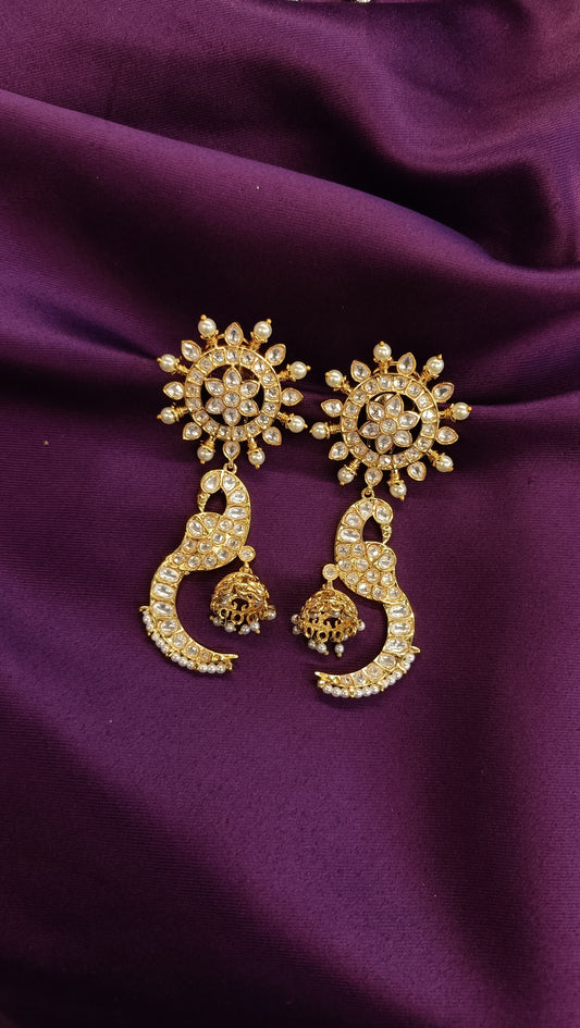 Mor Mahal Kundan Earrings
