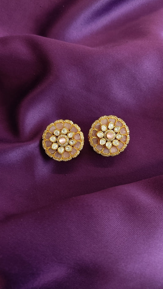 Peach Fleur Studs