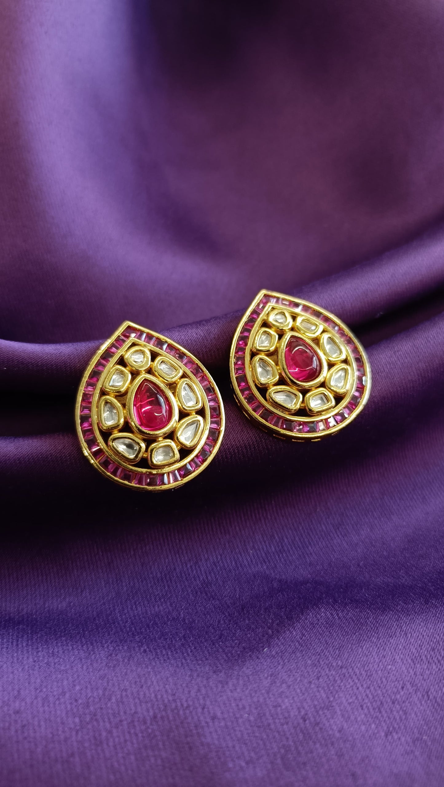Ruby Tear-drop Studs