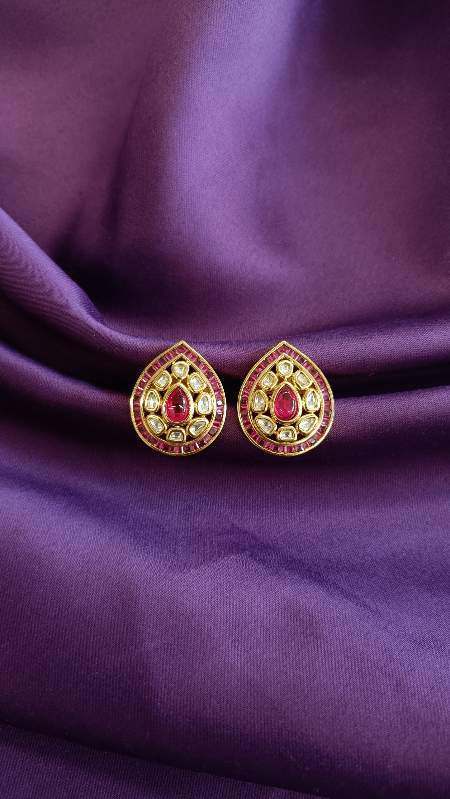 Ruby Tear-drop Studs