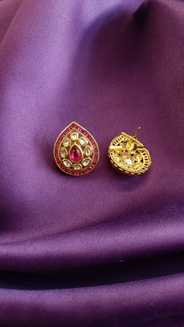 Ruby Tear-drop Studs