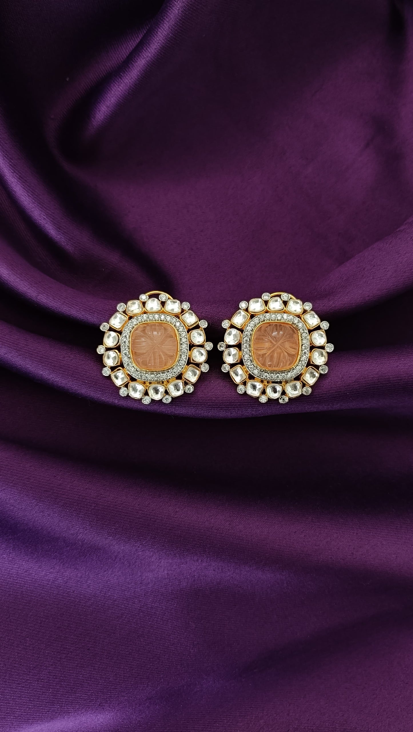 Peach Noor Studs