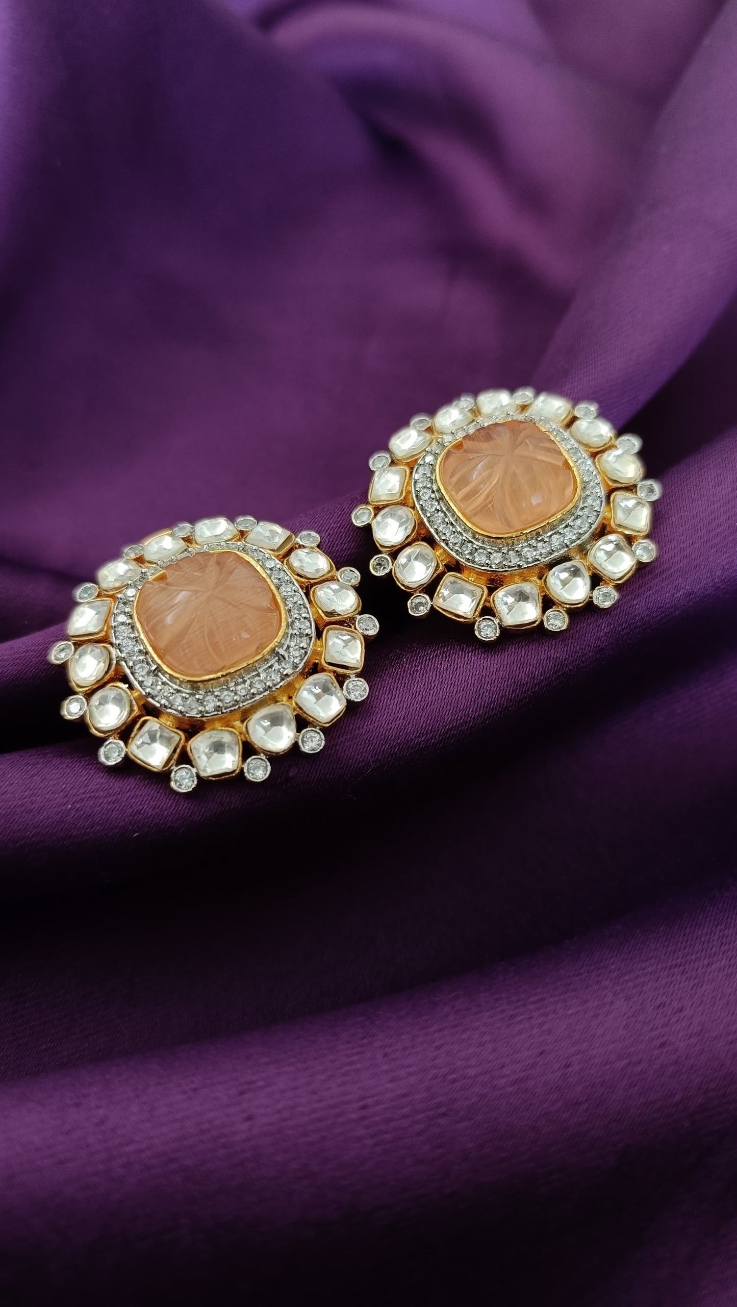 Peach Noor Studs