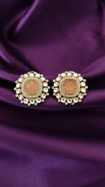 Peach Noor Studs