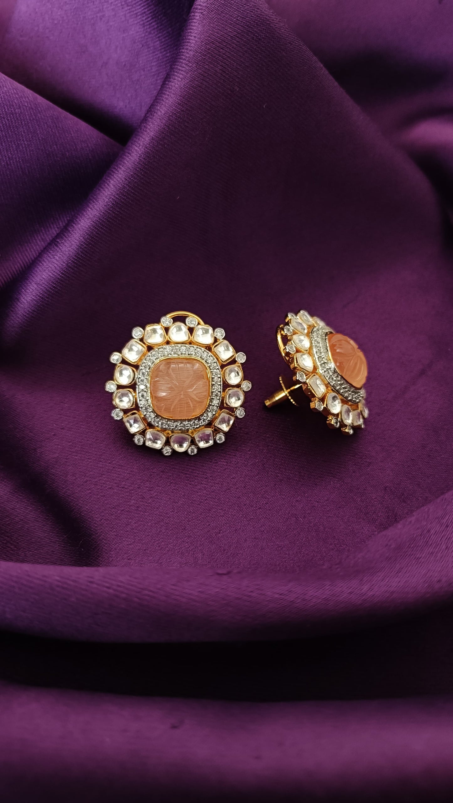 Peach Noor Studs