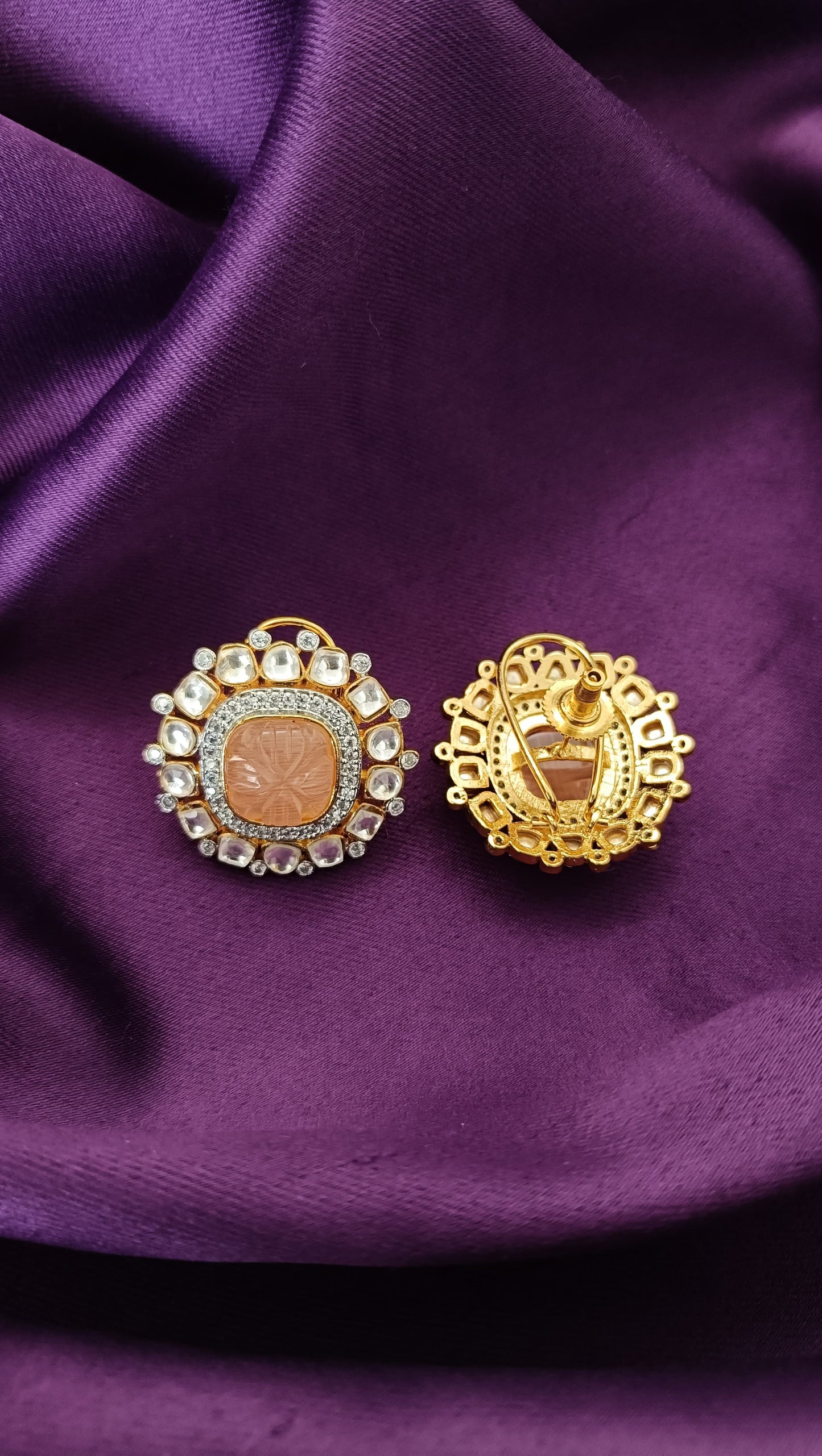 Peach Noor Studs