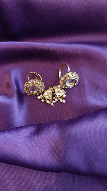 Double Finger Polki Ring