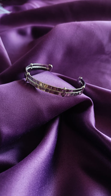 Silver Band Gold Plated Bracelet