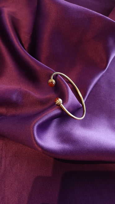 Ruby Gold Adjustable Bangle
