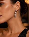 Graduating Solitaire Open Hoop Earrings