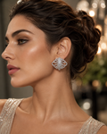 Diamond Pavé Open Lattice Stud Earrings