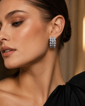 Triple-Row Pavé Dome Huggie Hoop Earrings