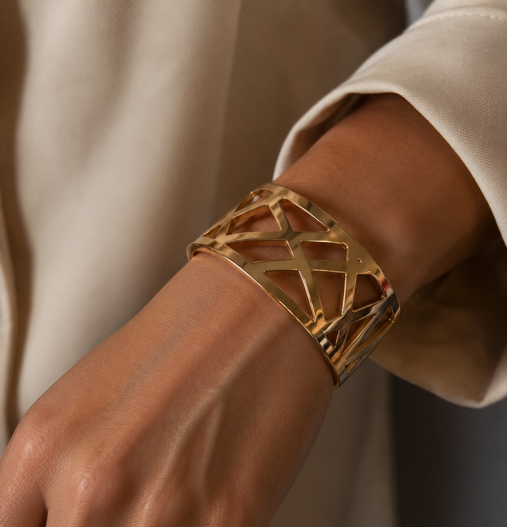 Gold Geometric Cuff Bracelet