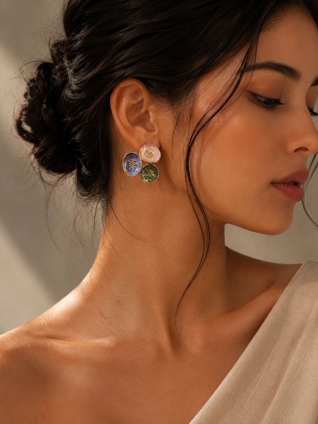 Aurora Petal Enamel Earrings