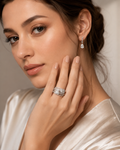 Gold Multi-Strand Cushion Halo Ring worn on finger