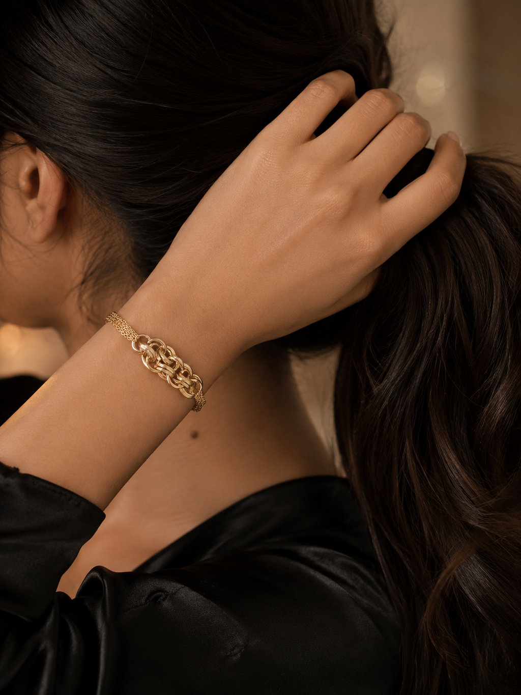 Gold Knot Chain Bracelet