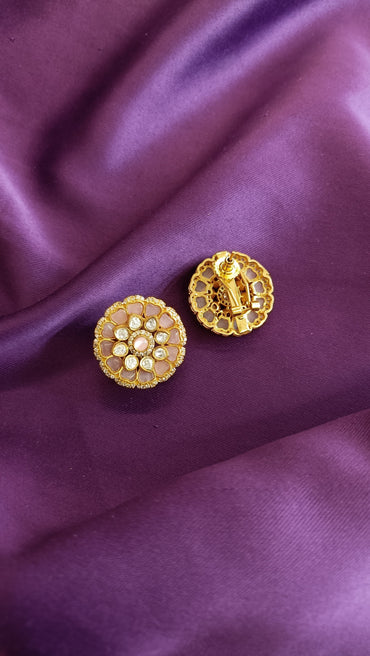 Peach Fleur Studs