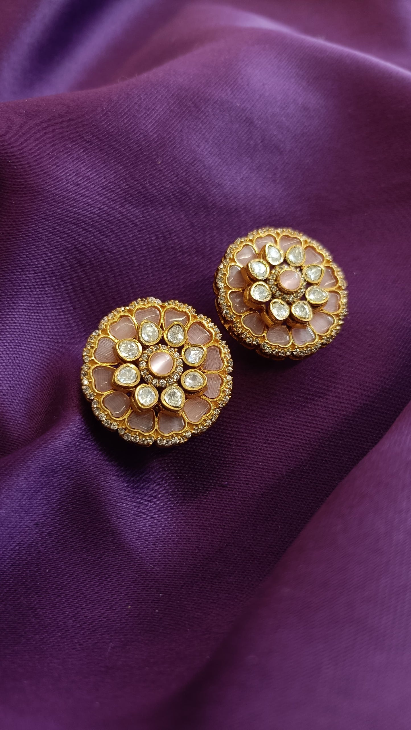 Peach Fleur Studs