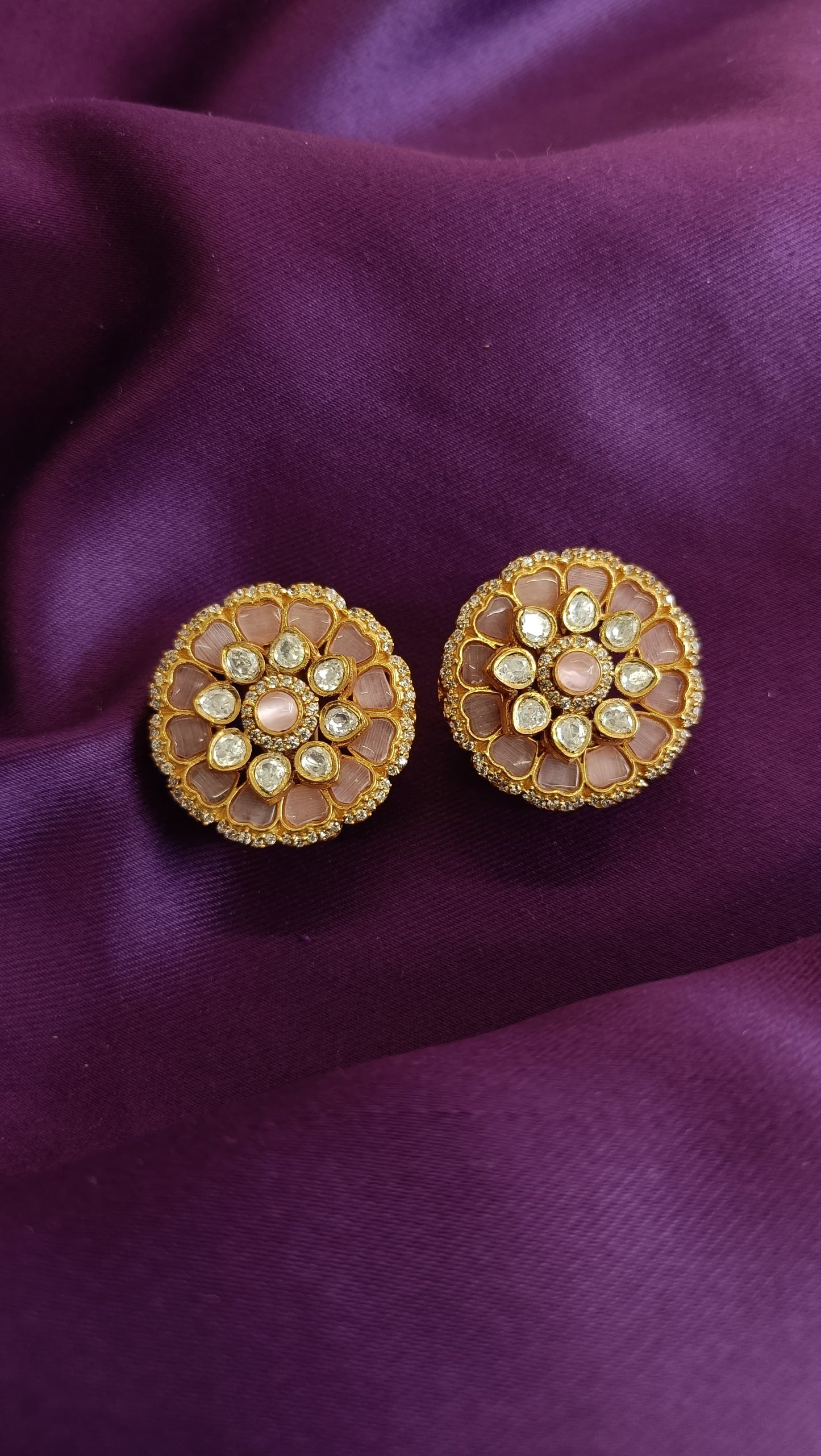 Peach Fleur Studs