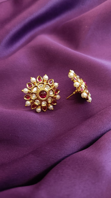 Crimson Crest Studs
