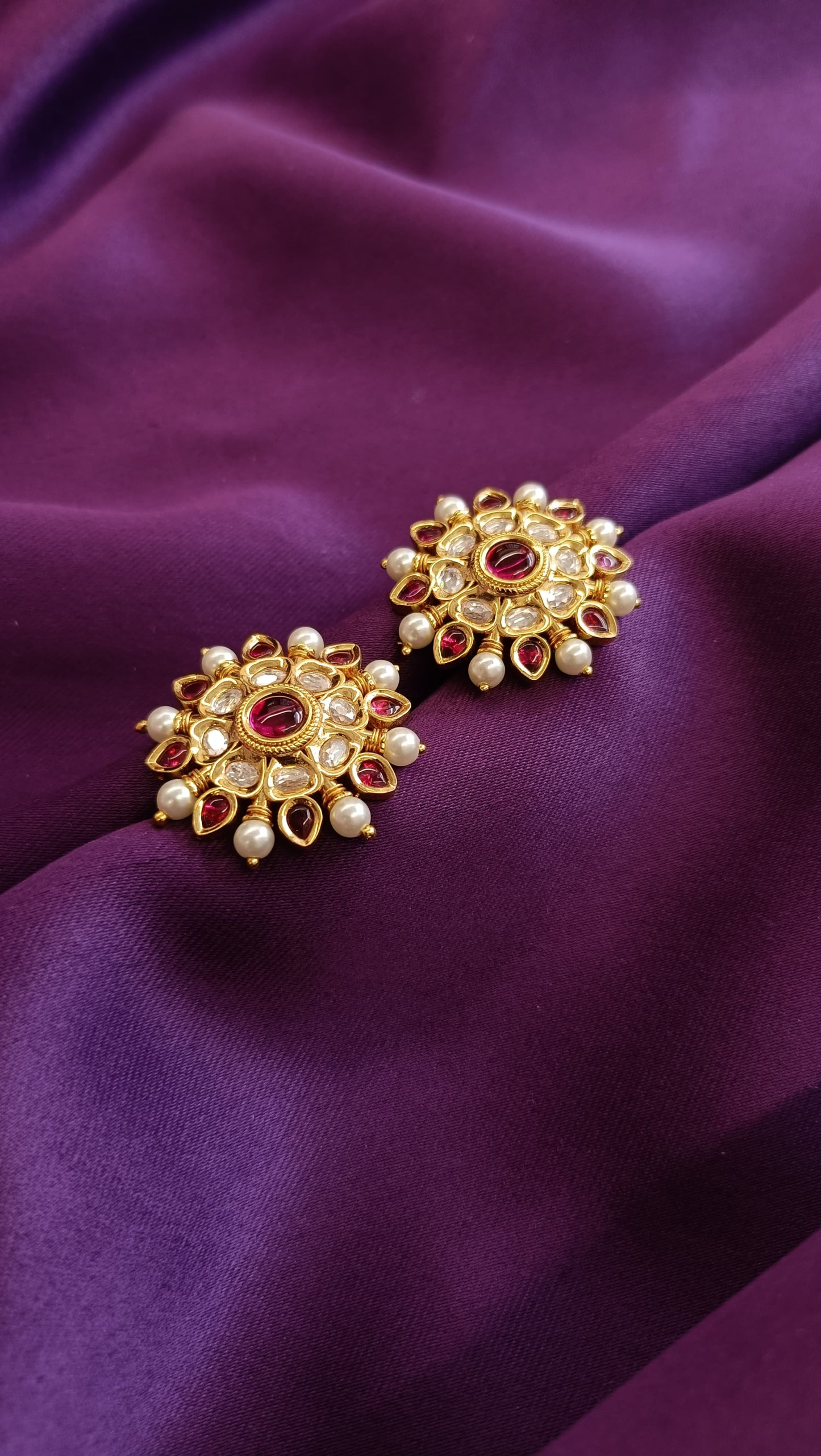 Crimson Crest Studs