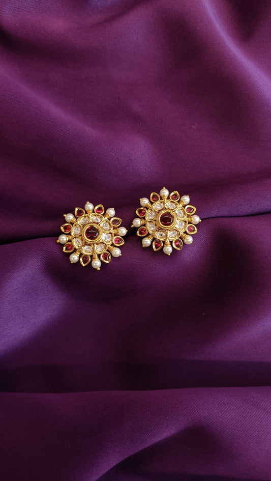 Crimson Crest Studs