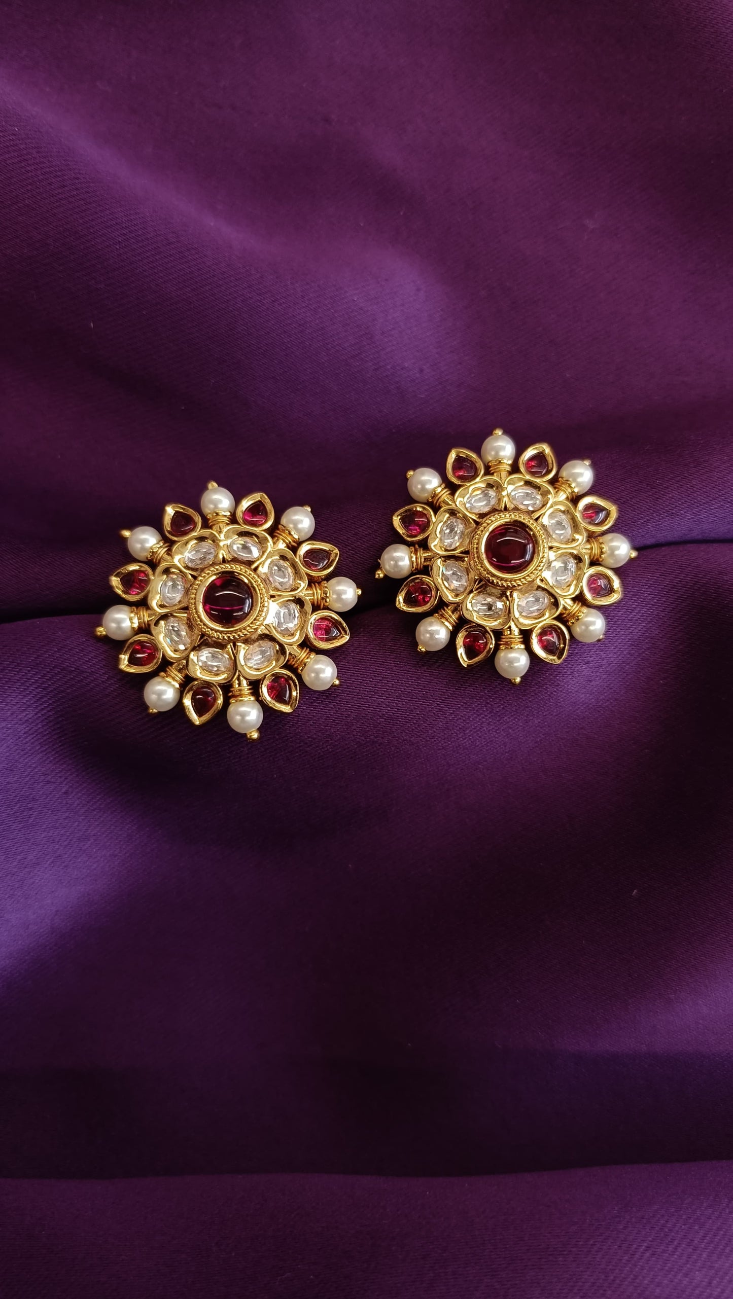 Crimson Crest Studs