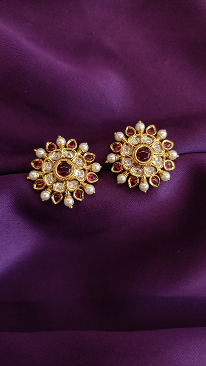 Crimson Crest Studs