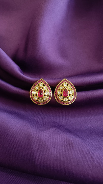 Ruby Tear-drop Studs