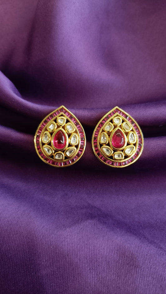 Ruby Tear-drop Studs
