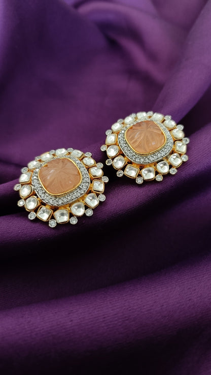 Peach Noor Studs