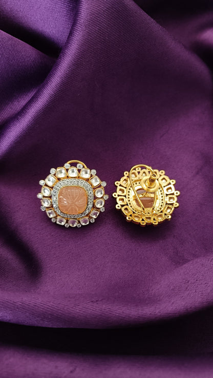 Peach Noor Studs