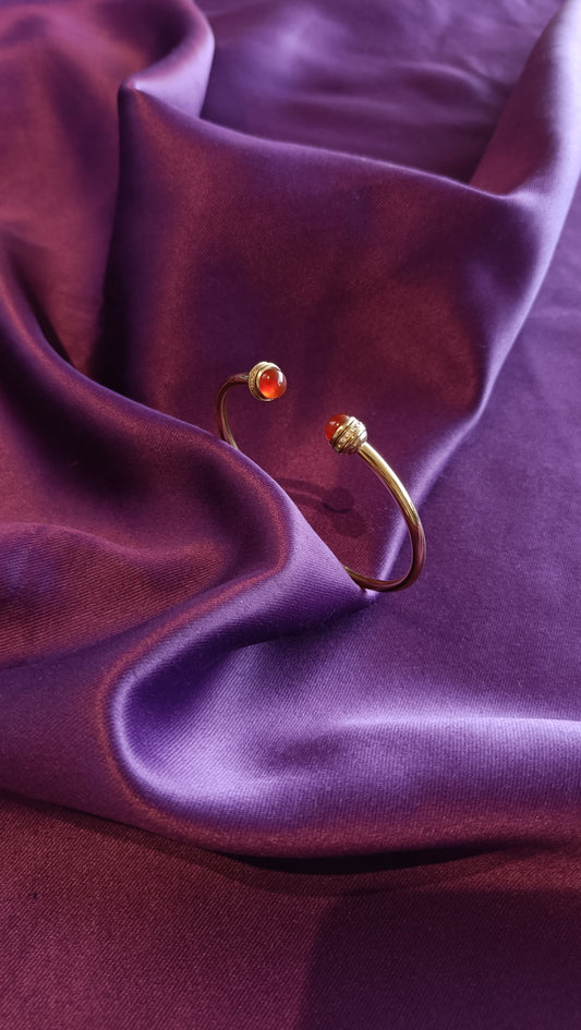 Ruby Gold Adjustable Bangle