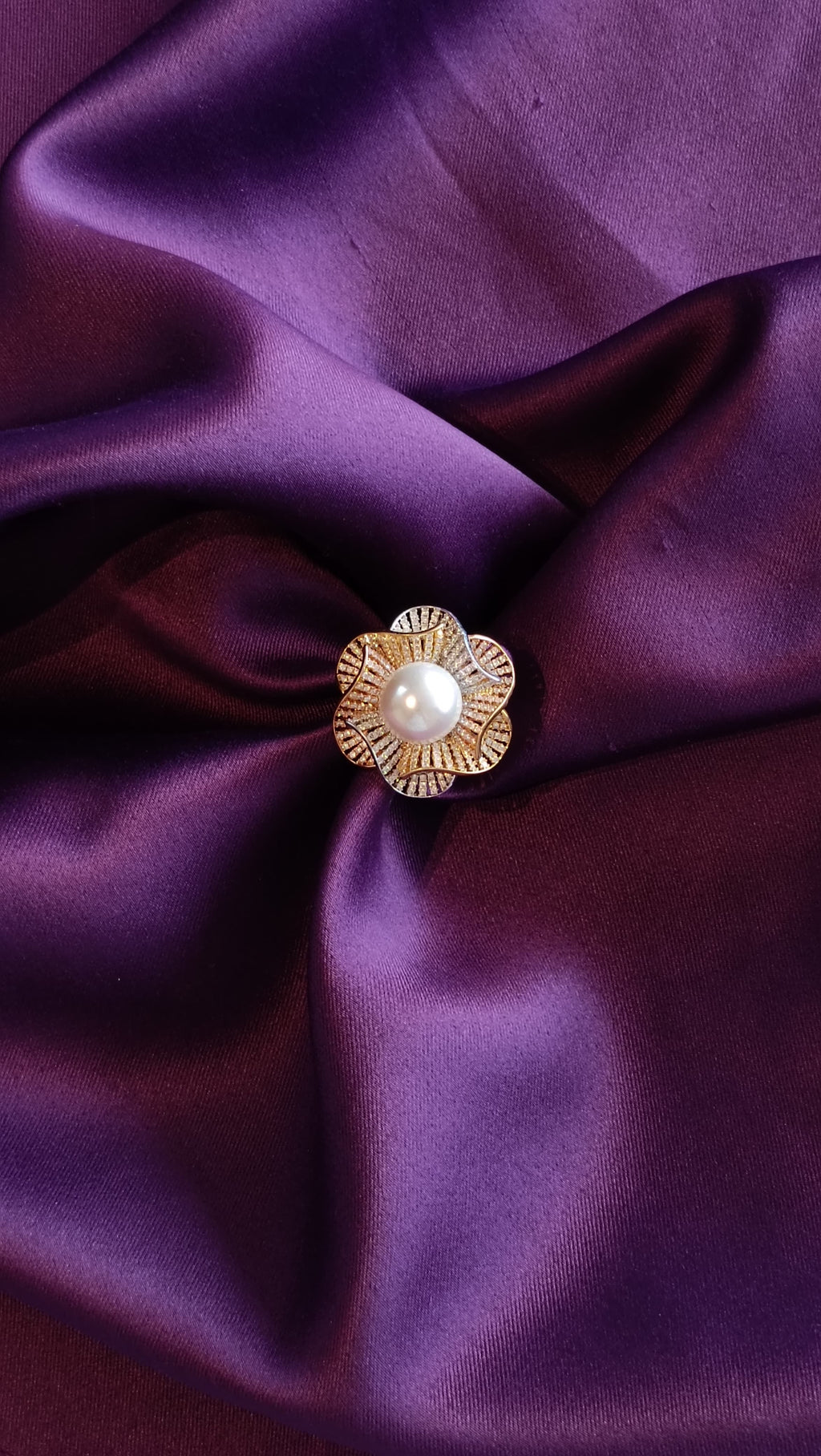 Moonstone Baguette Sunburst Cocktail Ring