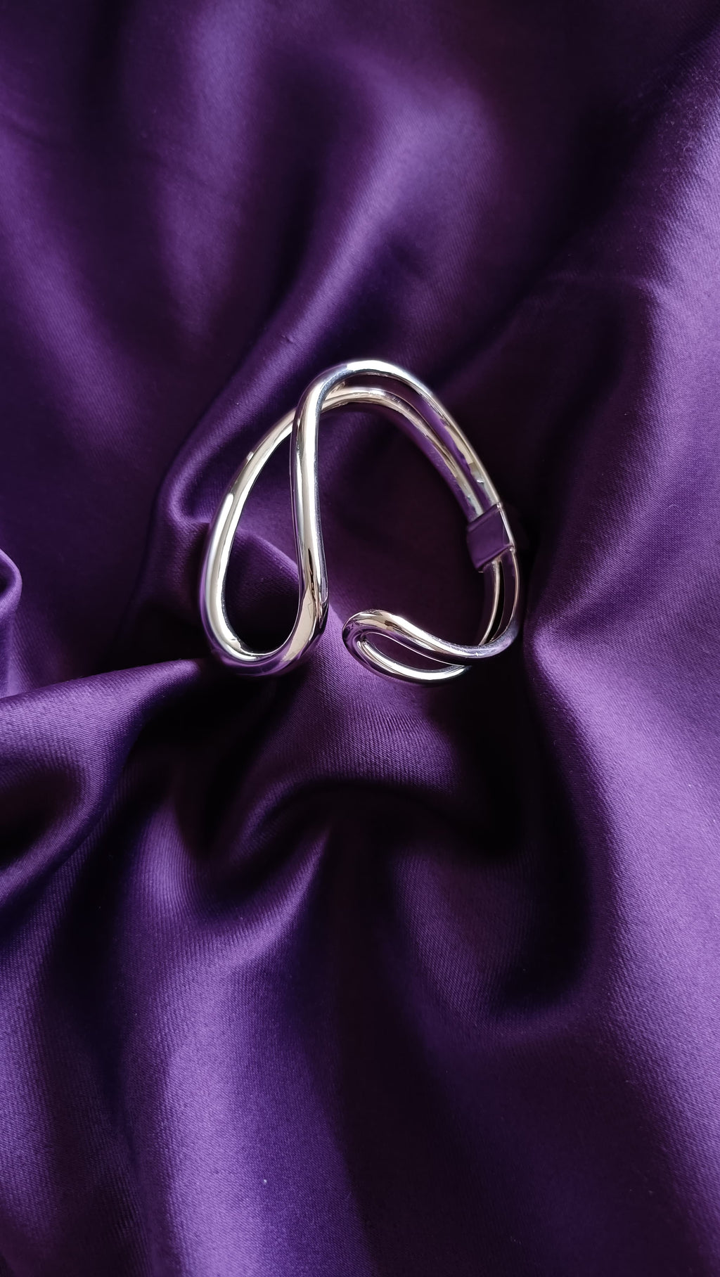Silver Sculptural Loop Cuff Bracelet