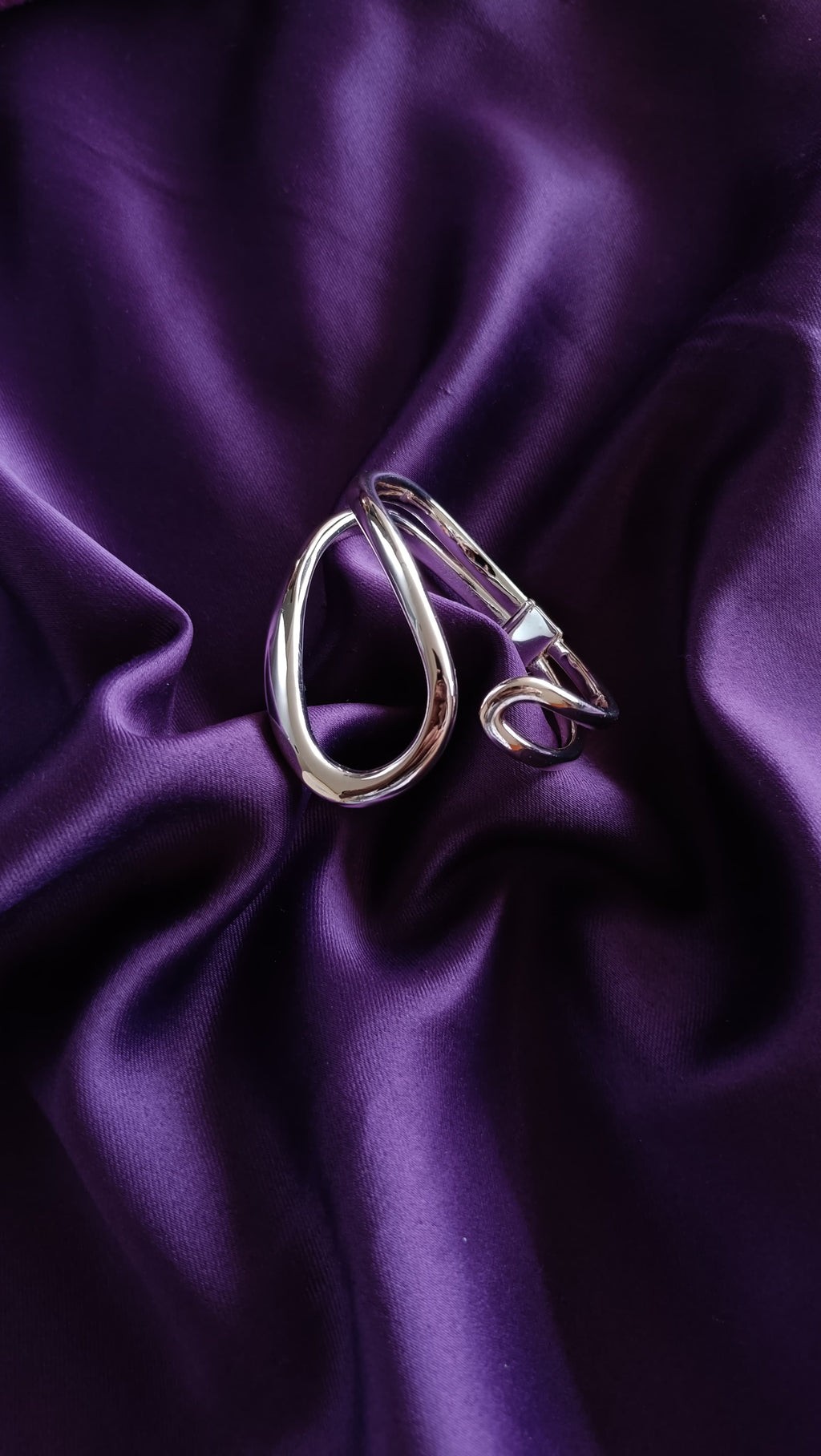 Silver Sculptural Loop Cuff Bracelet