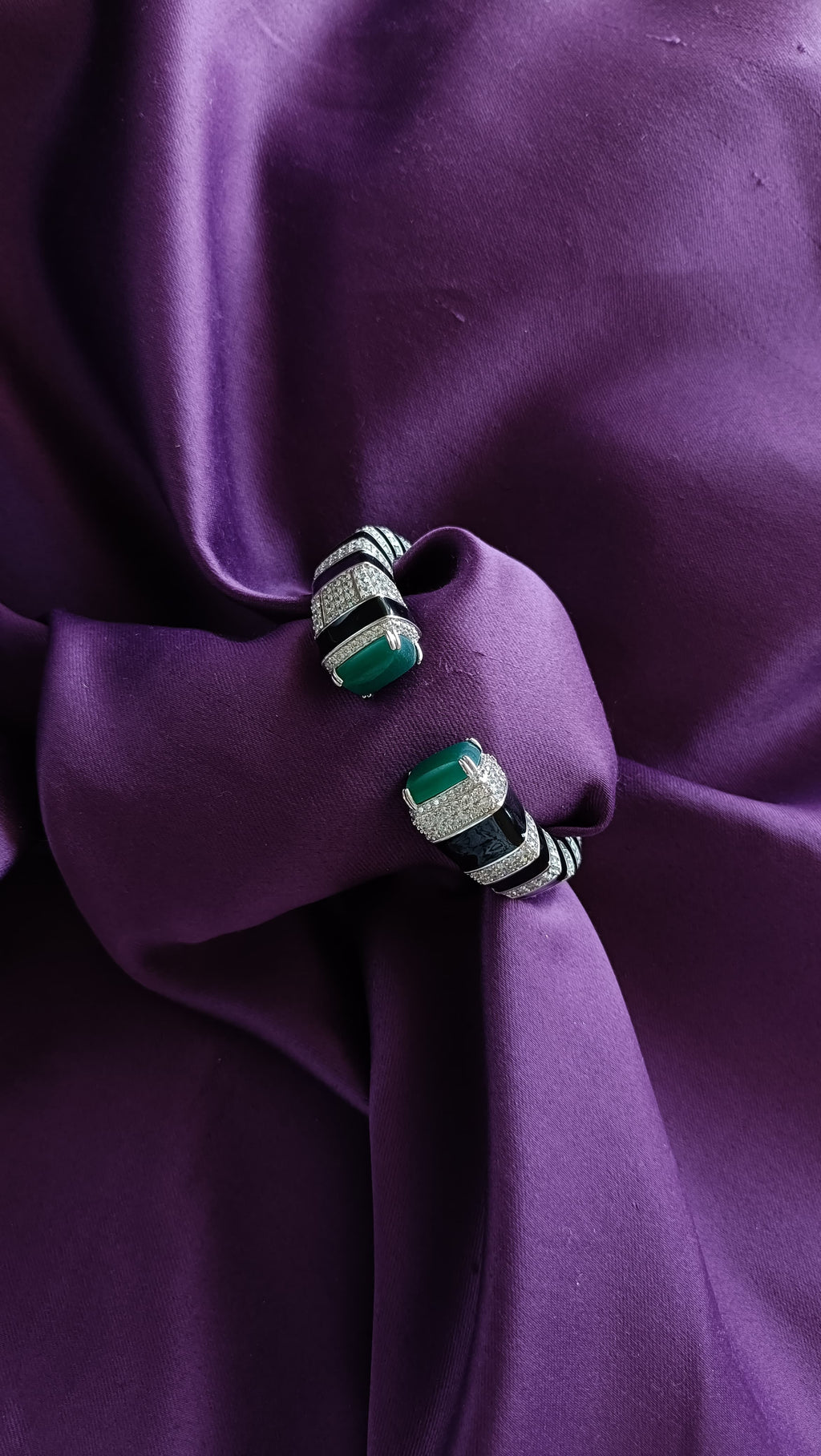 Emerald Noir Crystal Cuff Bracelet
