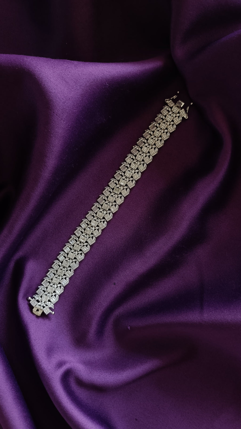 Wide Baguette Diamond Cuff Bracelet