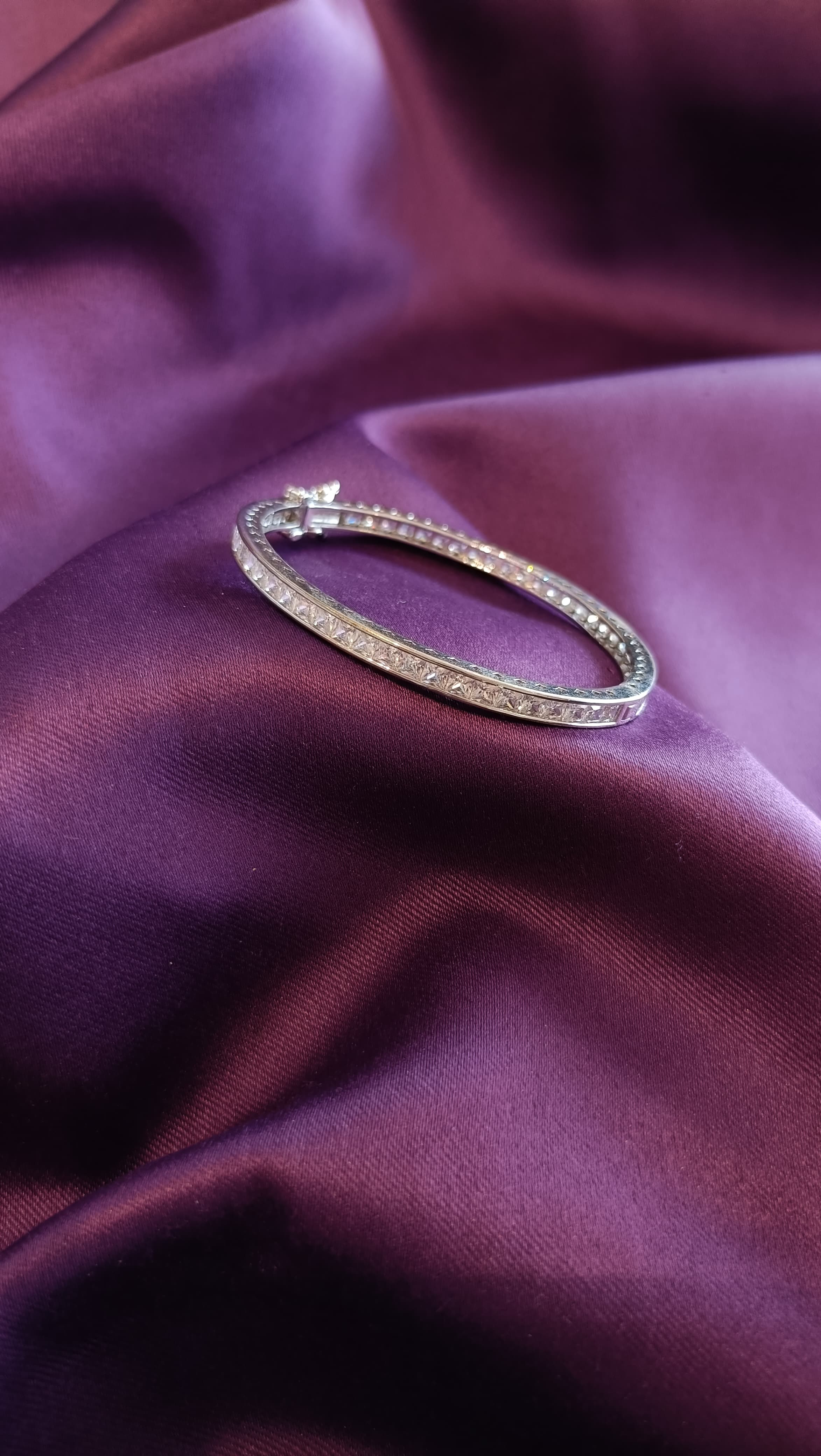 Princess-Cut Channel Set Diamond Bangle