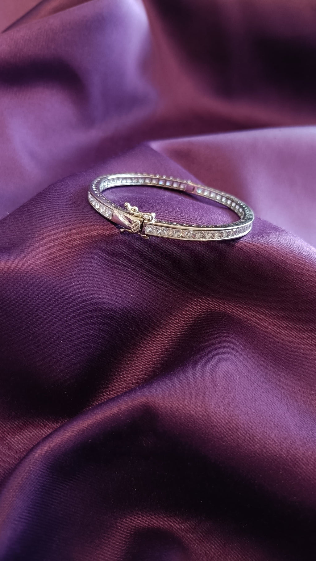 Princess-Cut Channel Set Diamond Bangle