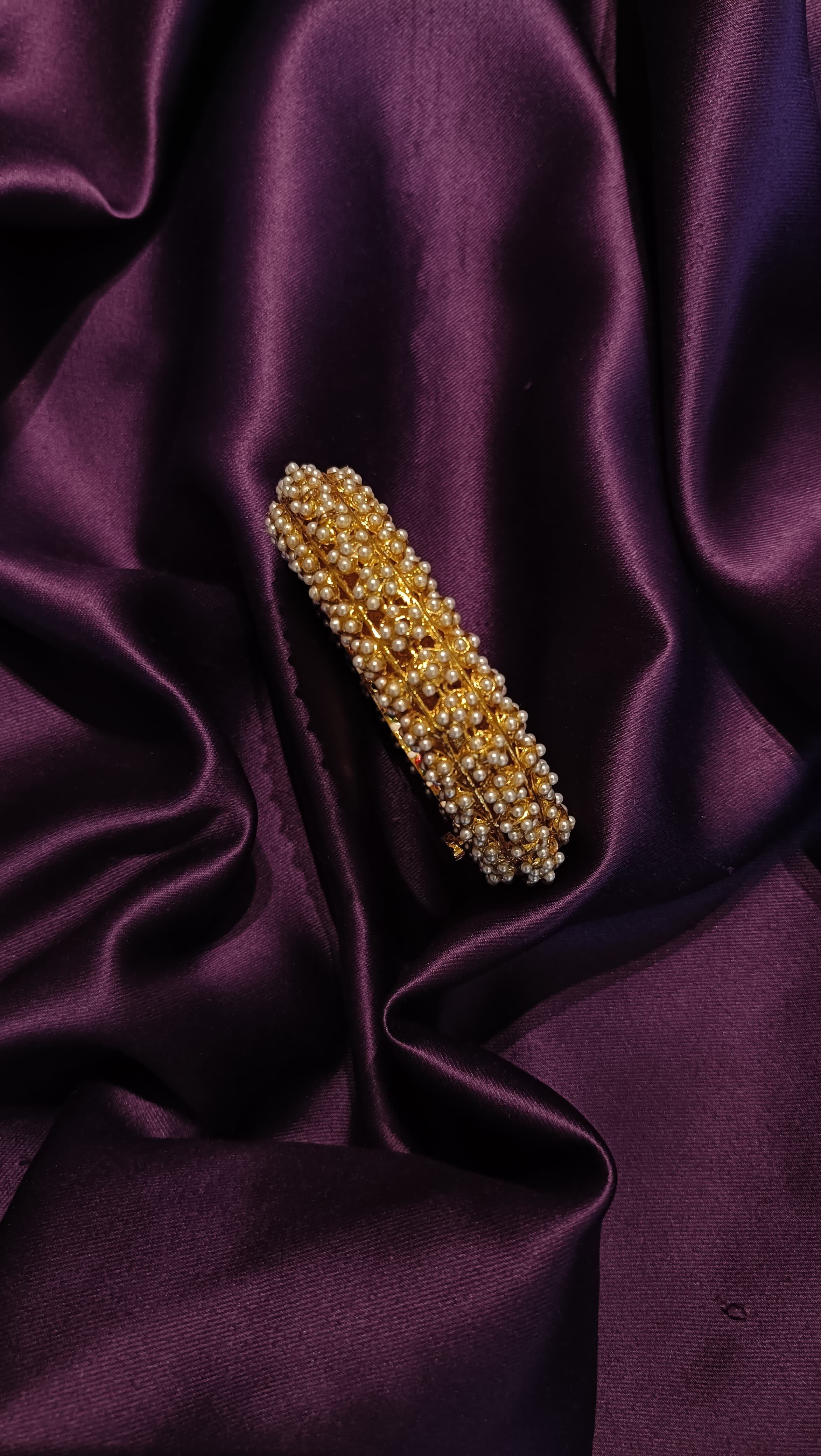Pearl Cluster Gold Bangle