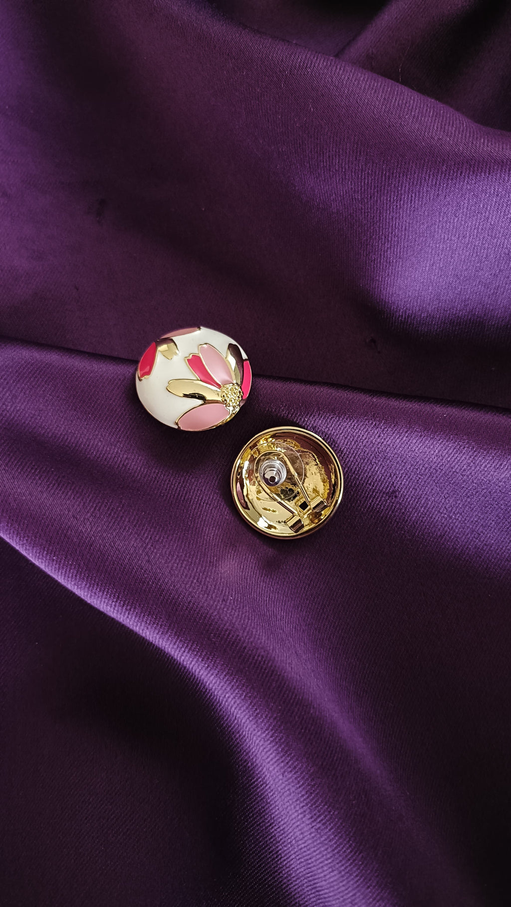 Meadow Floral Print Dome Stud Earrings