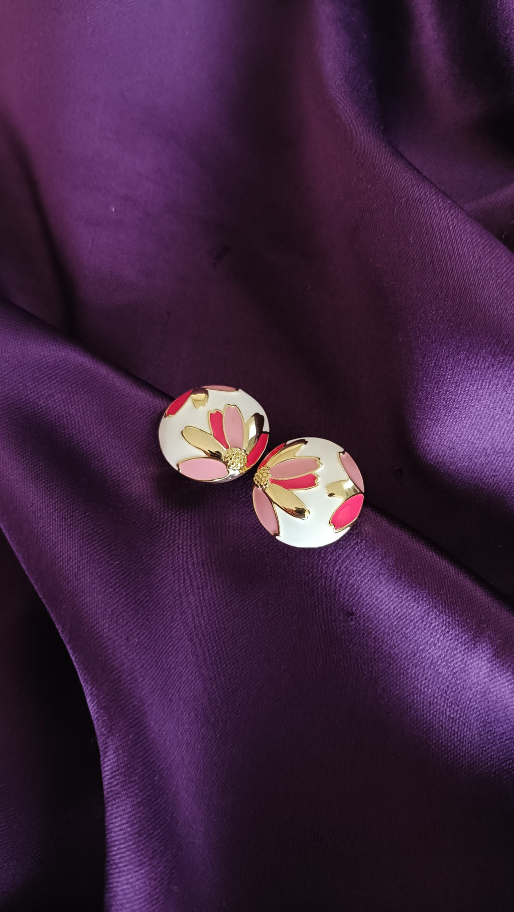 Meadow Floral Print Dome Stud Earrings