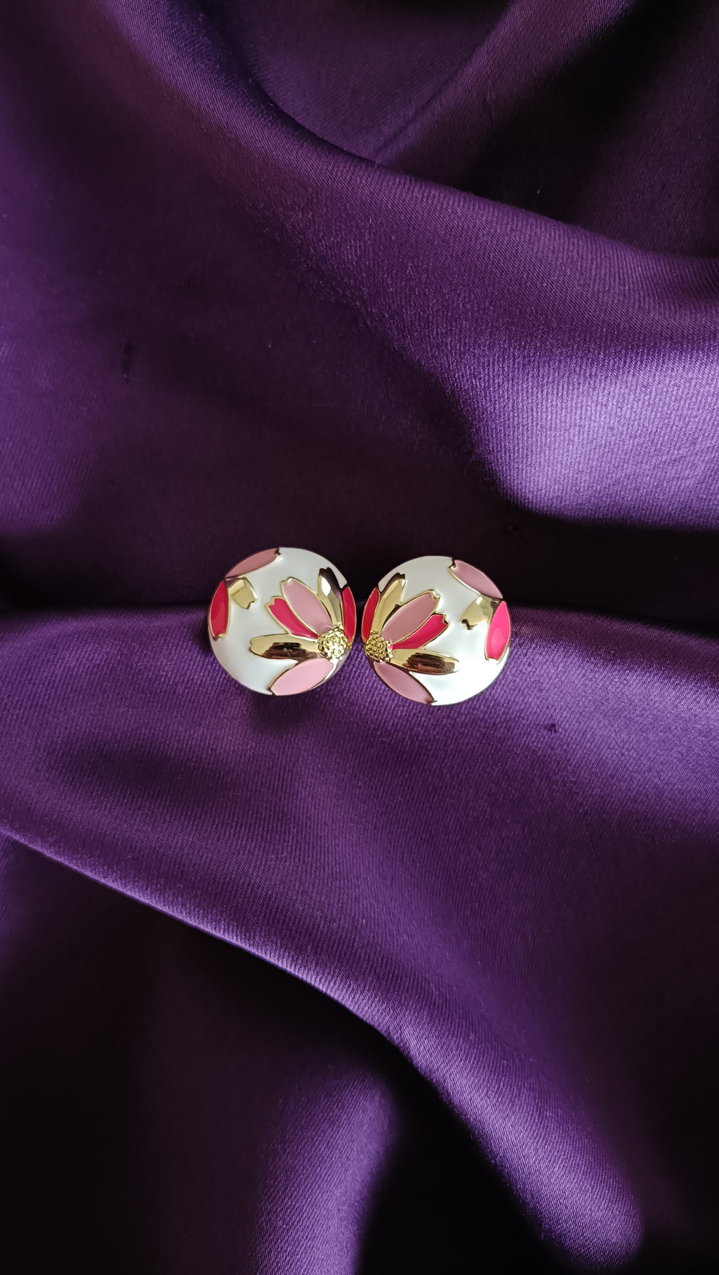 Meadow Floral Print Dome Stud Earrings