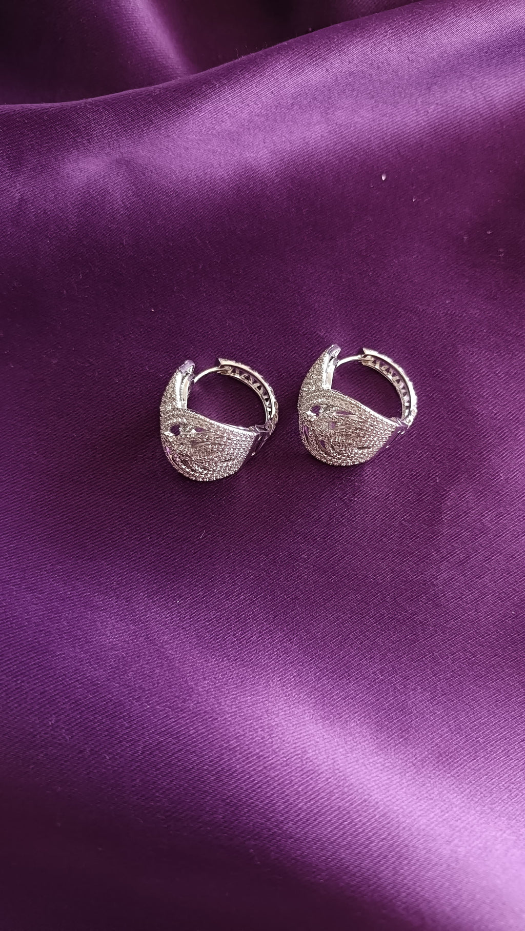 Pavé Art Nouveau Leaf Cluster Stud Earrings