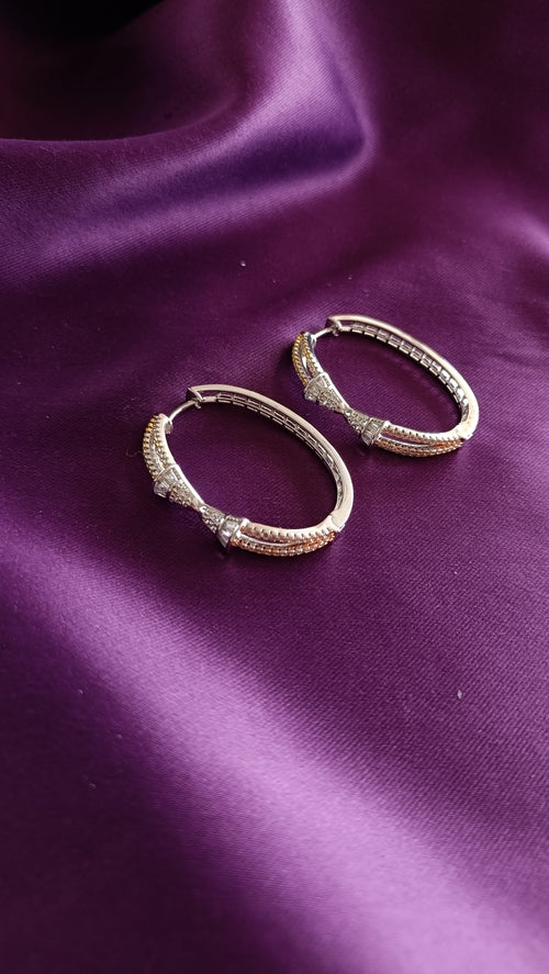 Art Deco Baguette Tassel Drop Hoop Earrings