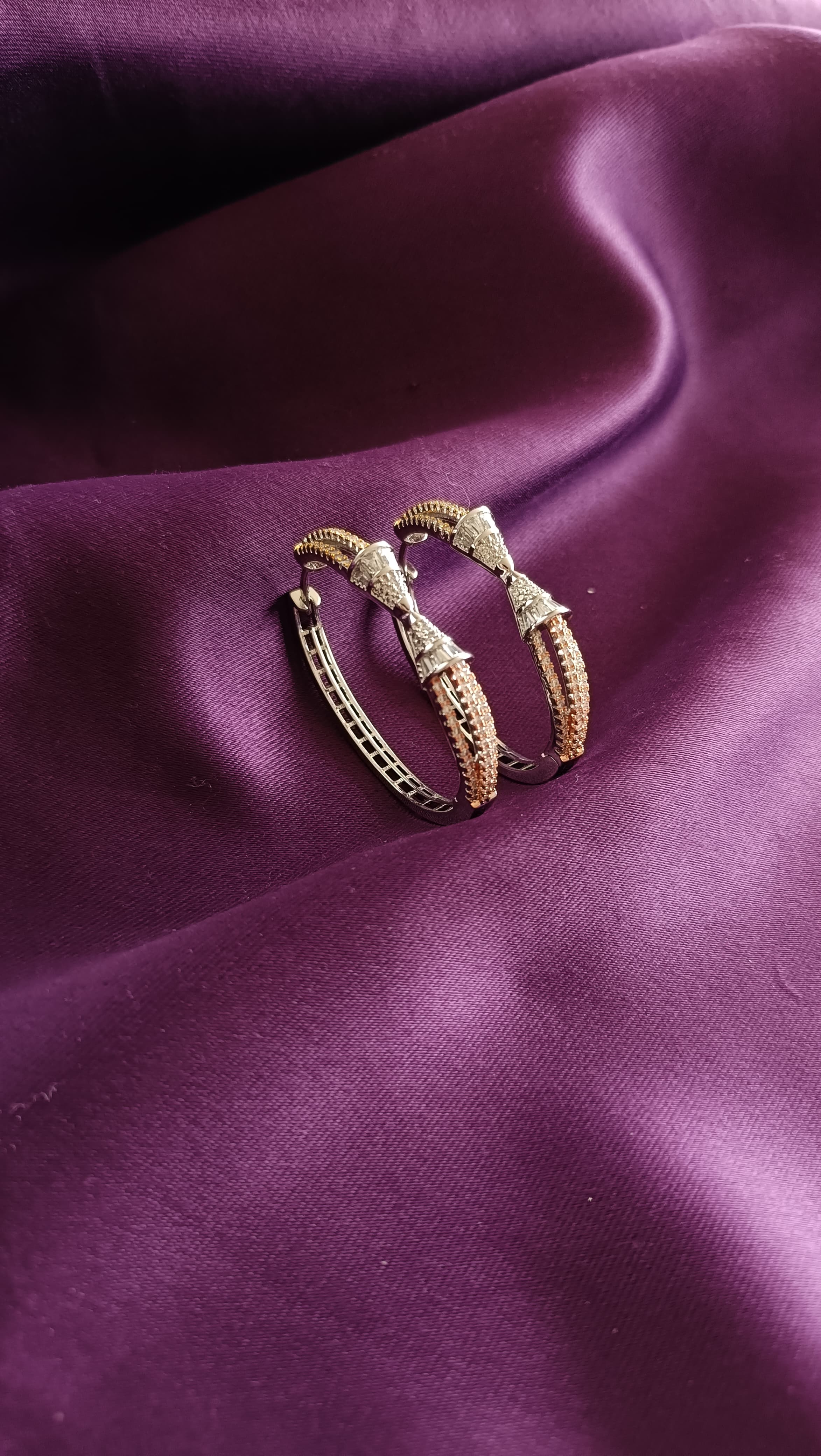 Art Deco Baguette Tassel Drop Hoop Earrings