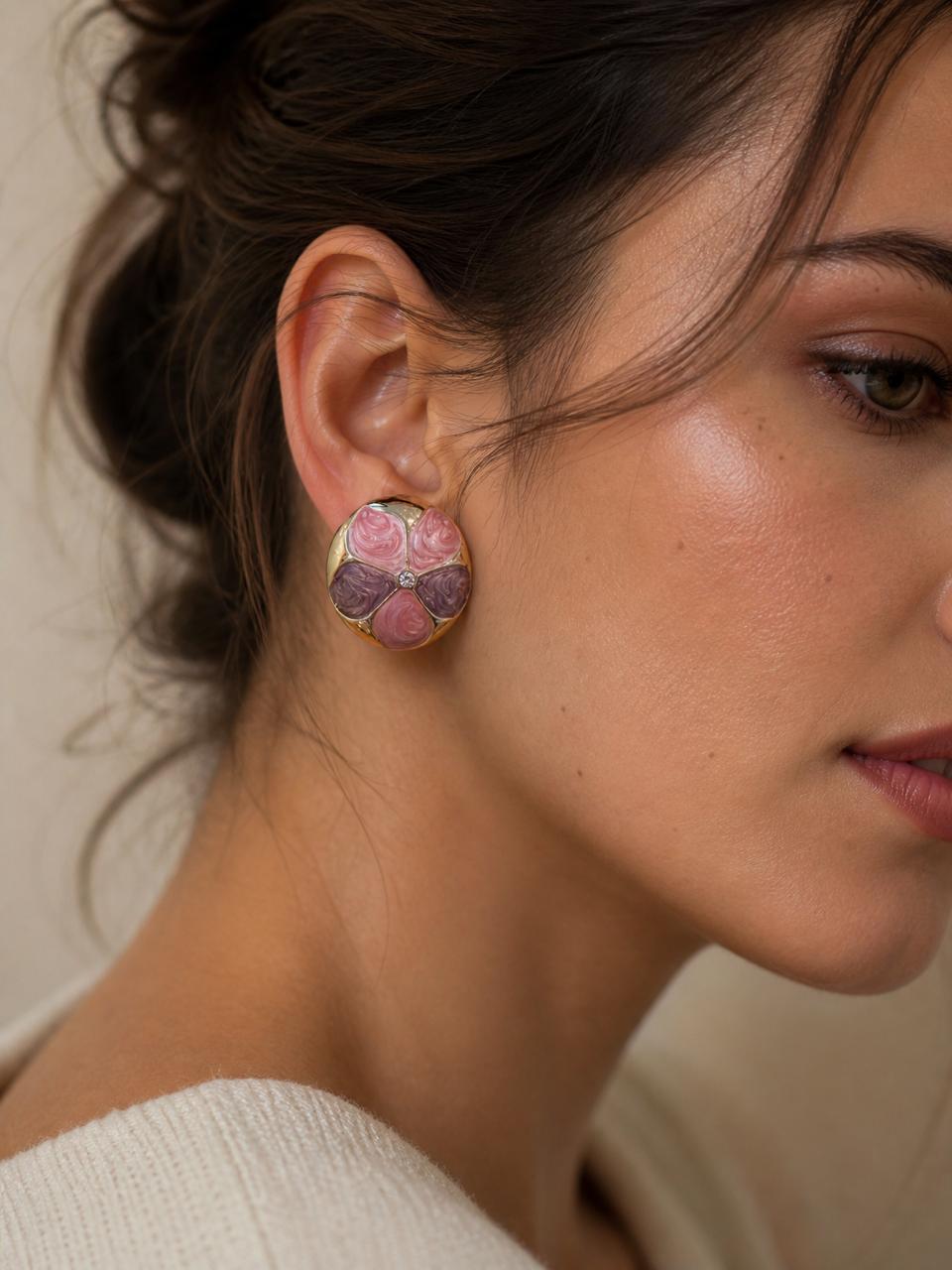 Blossom Quartet Enamel Earrings