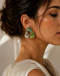 Verdure Leaf Enamel Earrings