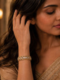Kundan Polki Gold Cuff Bracelet